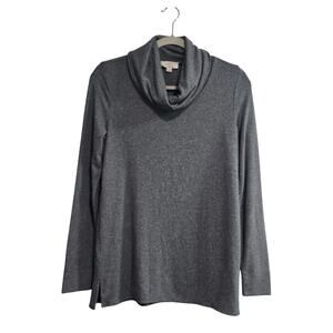 Loft Gray Long Sleeve Cowl Neck Blouse Size XS